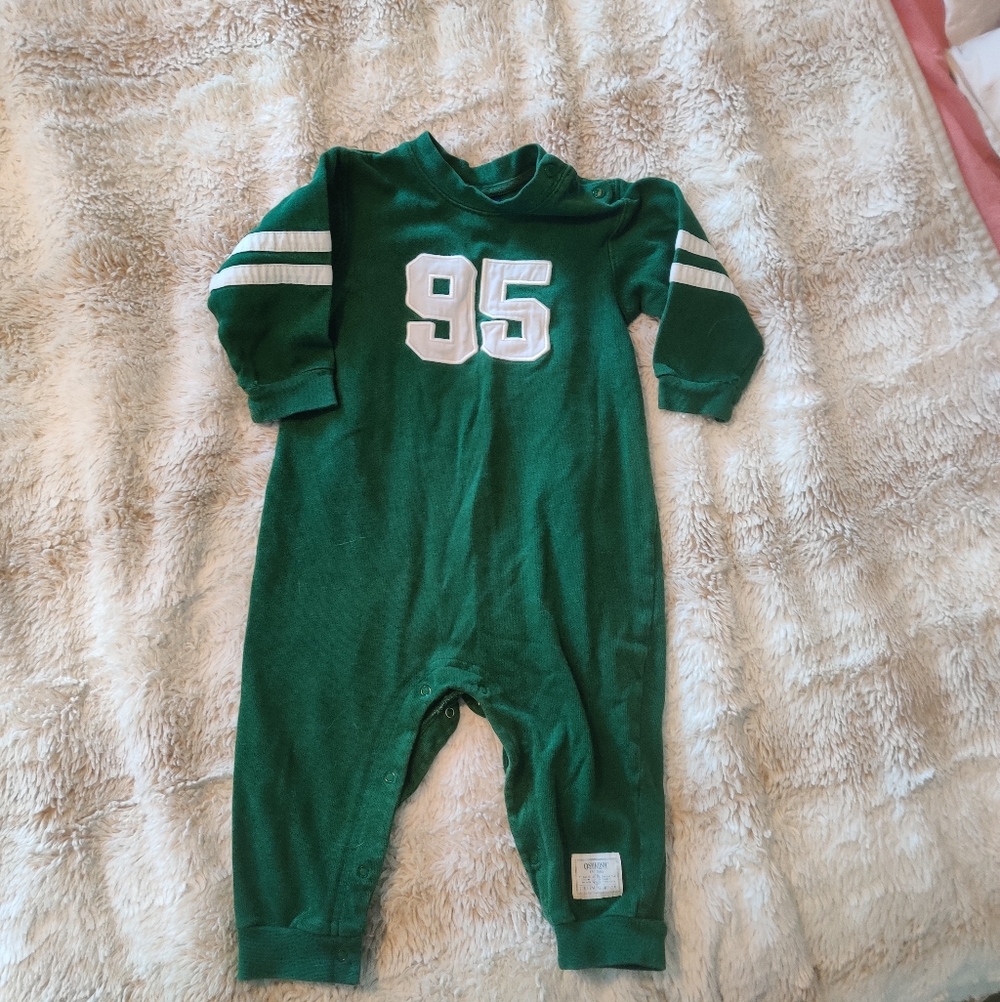 💙3for$23 OshKosh B'gosh Green Number Print Footie
